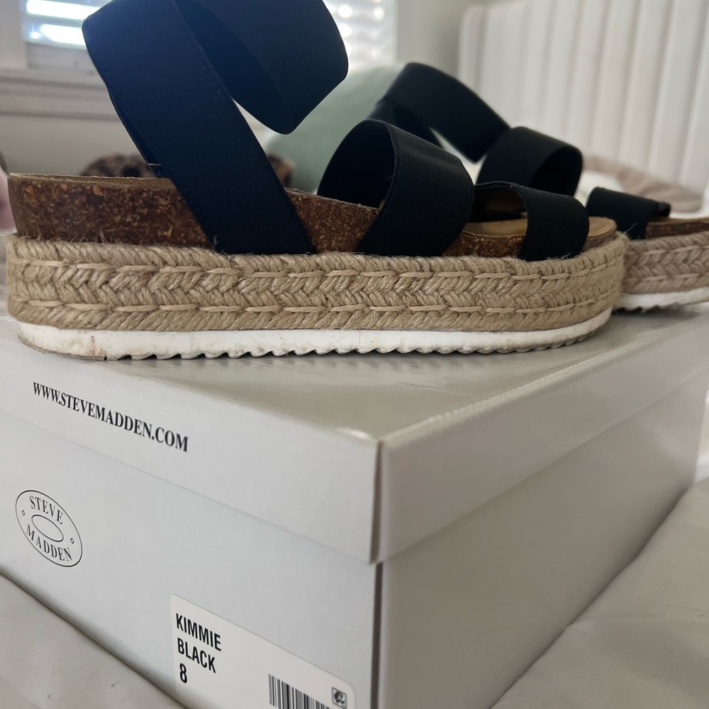 Steve Madden Black Espadrille Sandals